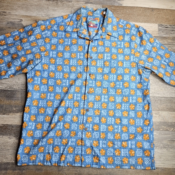Reyn Spooner X Joe Kealoha's Vintage Hawaiian Button Down Men's Medium Blue - Picture 1 of 11